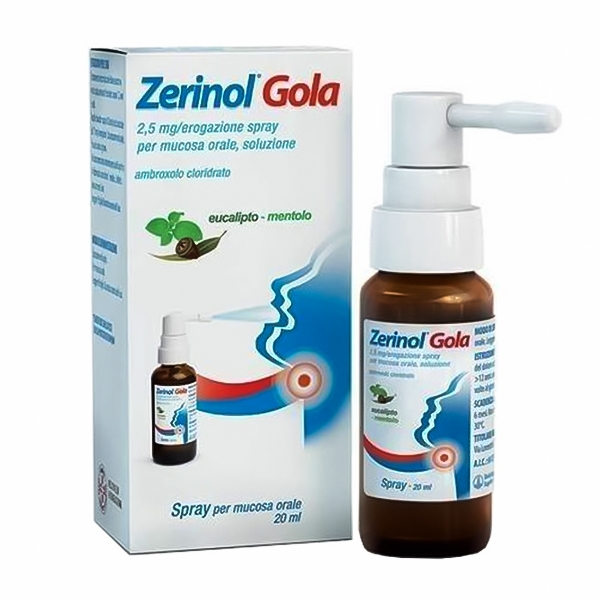 Zerinol Gola 2,5 mg/erogazione spray per mucosa orale, soluzione