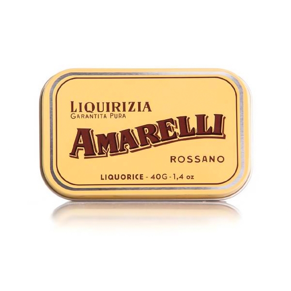 Amarelli Pure Licorice Candy Spezzata yellow tin box 1,4oz 40g