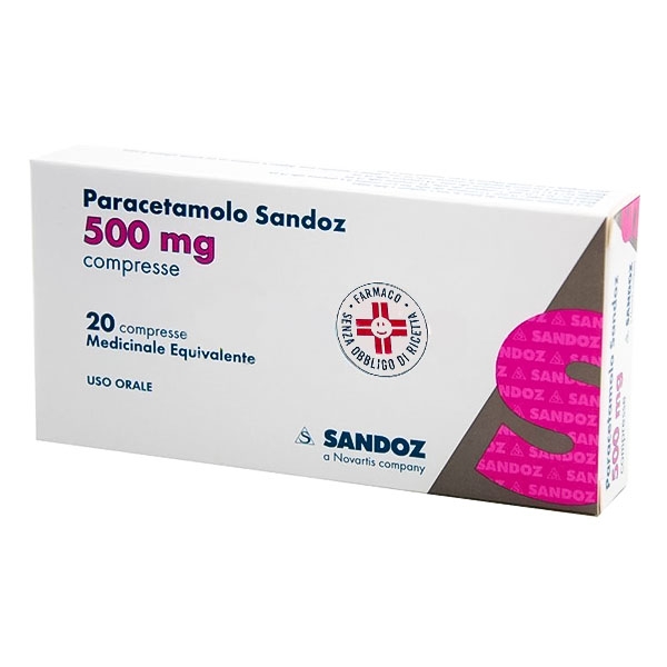 PARACETAMOLO 20 COMPRESSE 500 MG SANDOZ