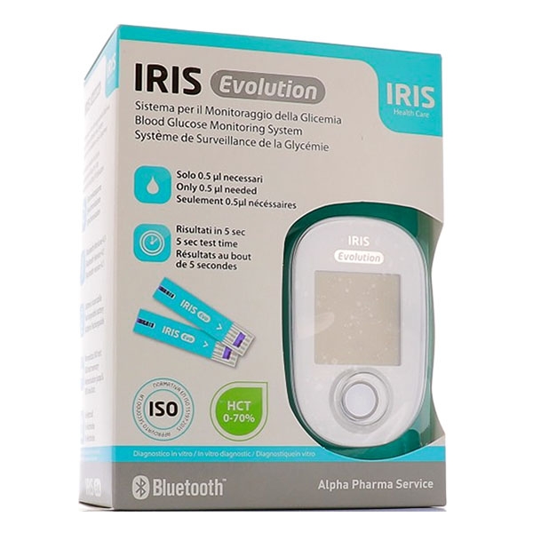 GLUCOMETRO IRIS EVOLUTION + 10 STRISCE REATTIVE + 10 LANCETTE PUNGIDITO